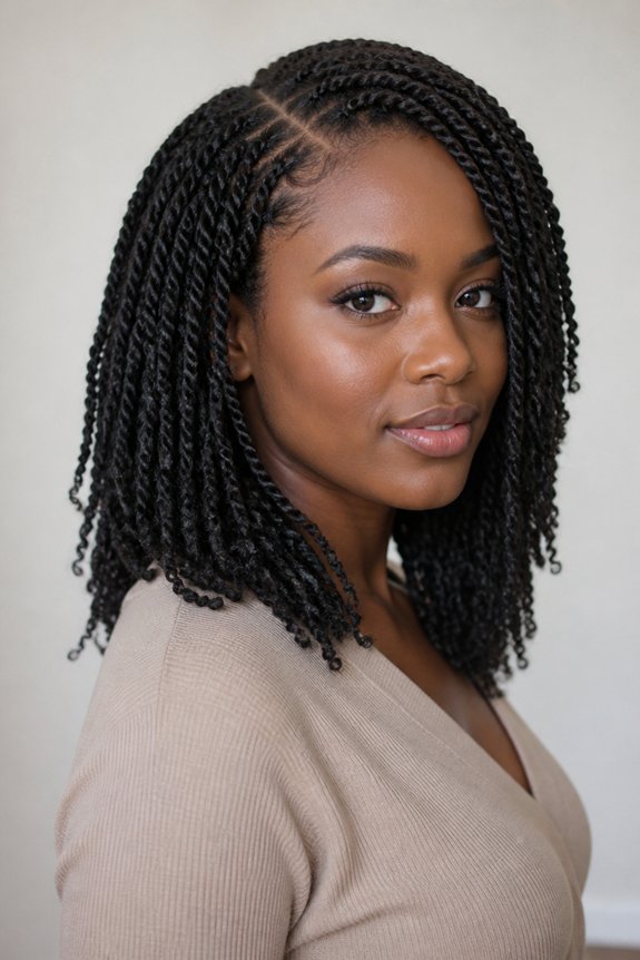 polished kinky twists style