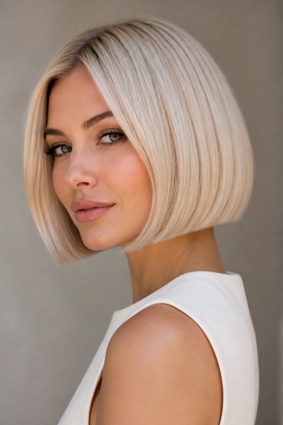 polished platinum blonde bob