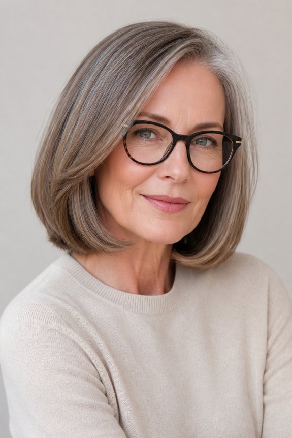 polished shoulder length bob hairstyle