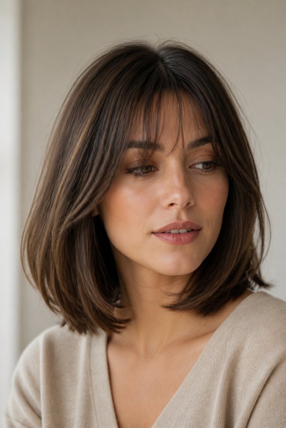 polished shoulder length bob hairstyle