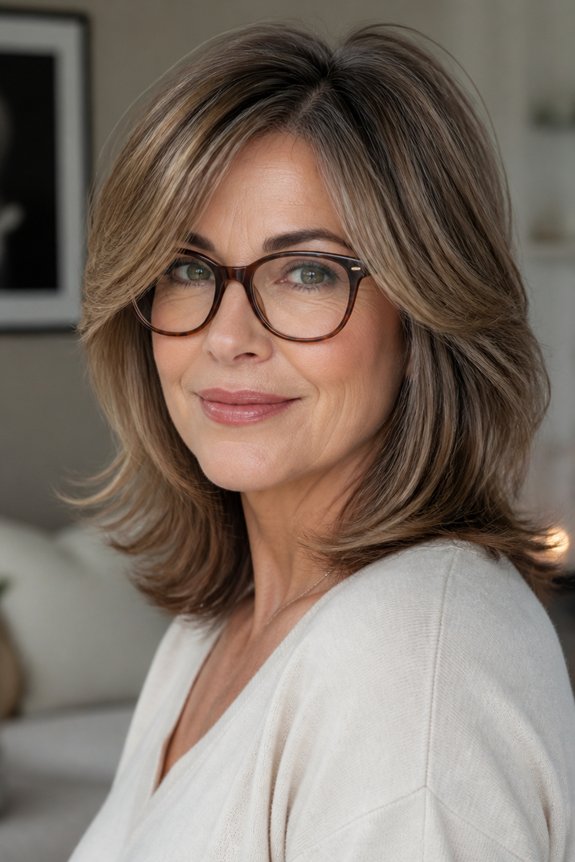 polished shoulder length layered haircut