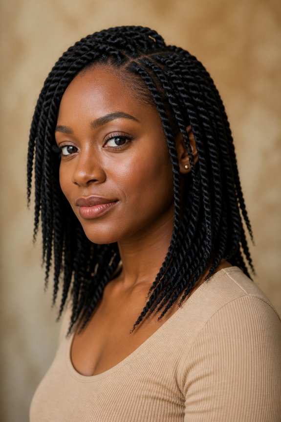 polished shoulder length twists