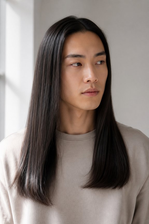 polished sleek straight hair