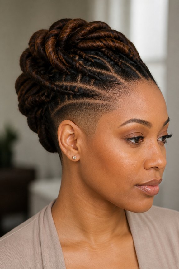 polished twisted updo style