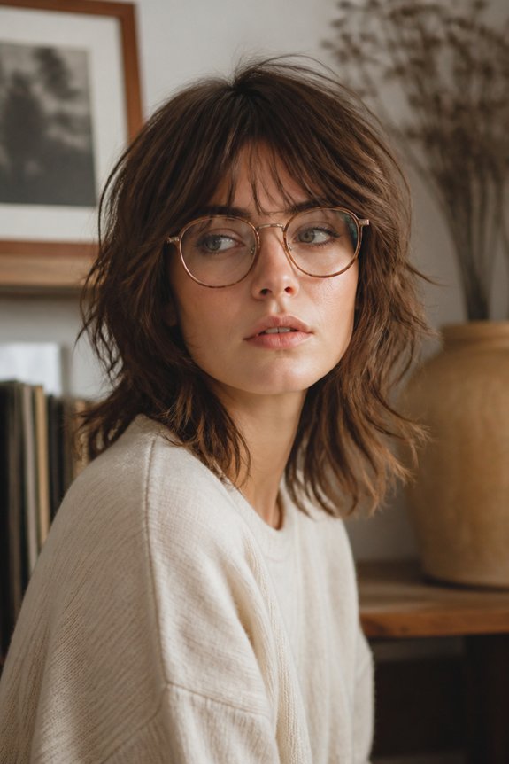 retro hairstyle with glasses