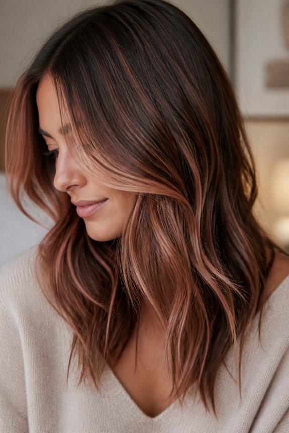 romantic rose gold highlights