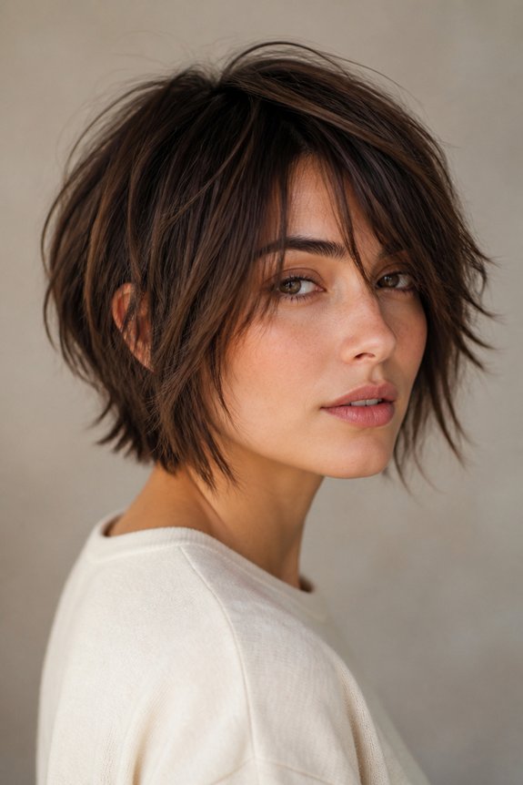 shaggy layered bangs hairstyle