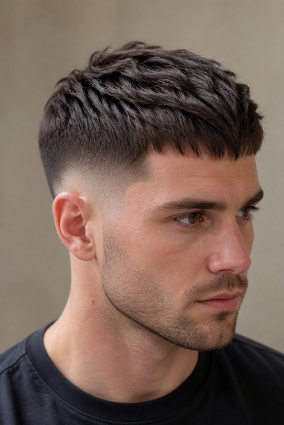 sharp low fade crop