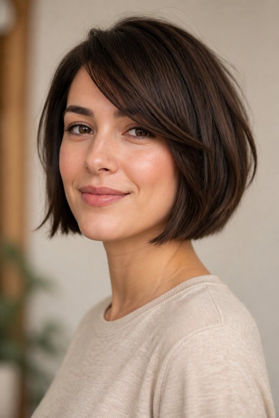 side swept bangs for elongation