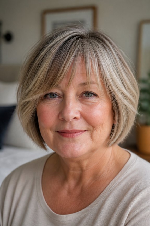 side swept bangs for elongation