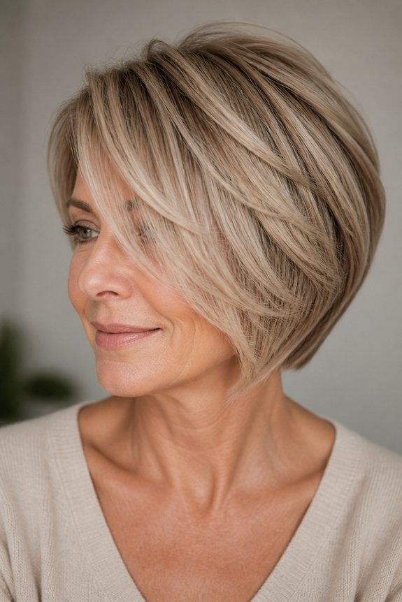 side swept layered hairstyle tips
