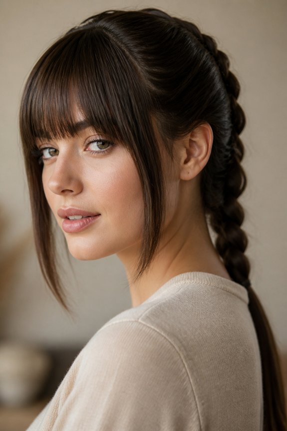sleek braided ponytail hairstyle