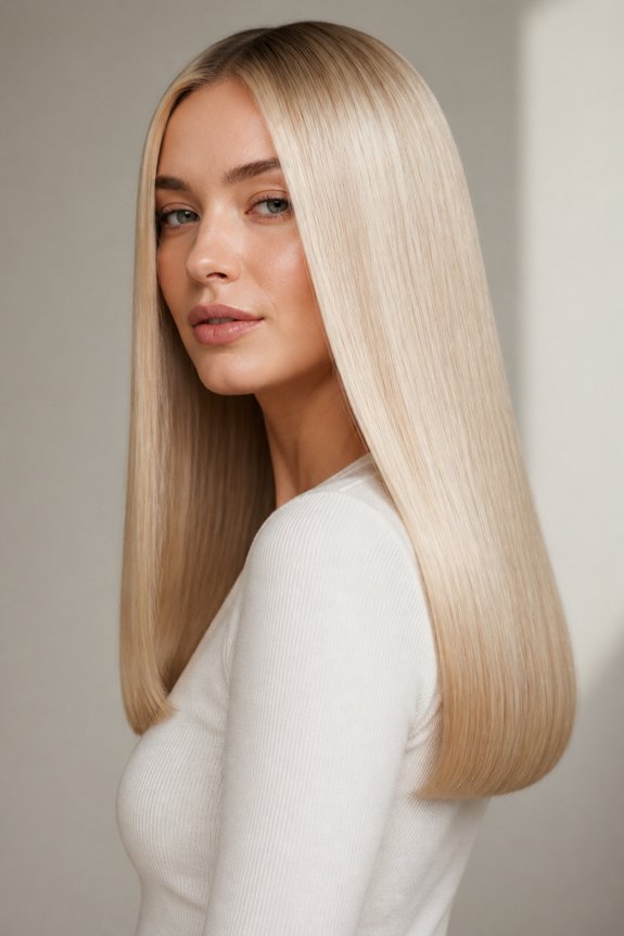 sleek polished platinum blonde