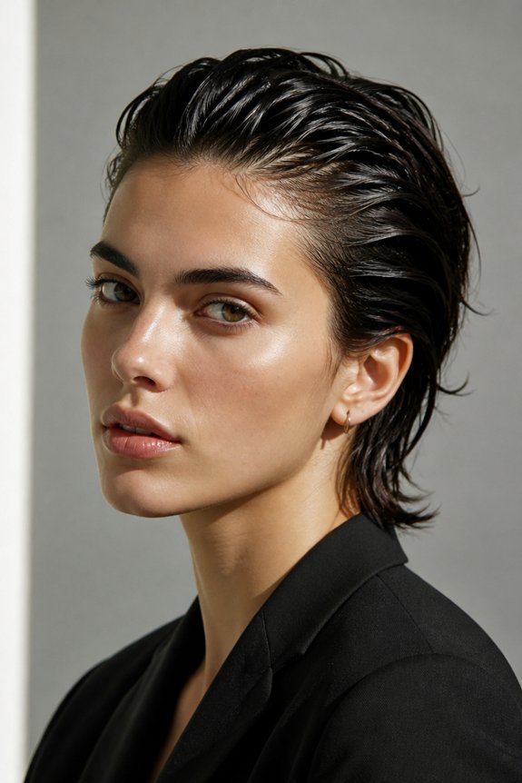 sleek polished shag hairstyle