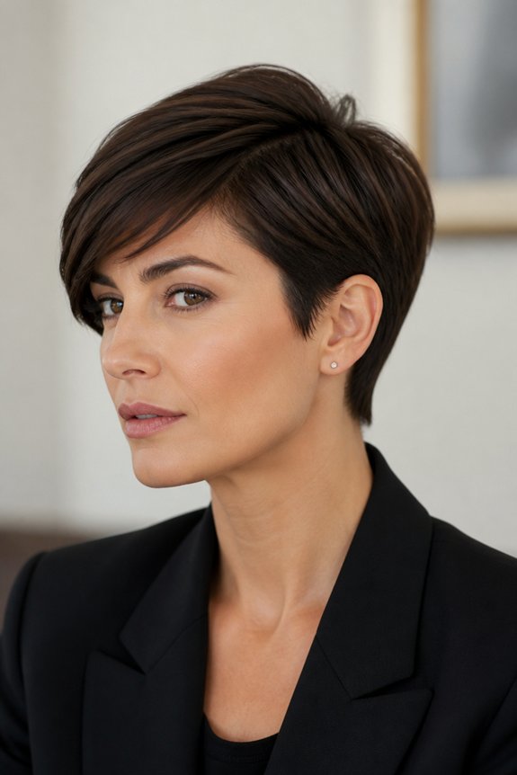 sleek sophisticated pixie cut