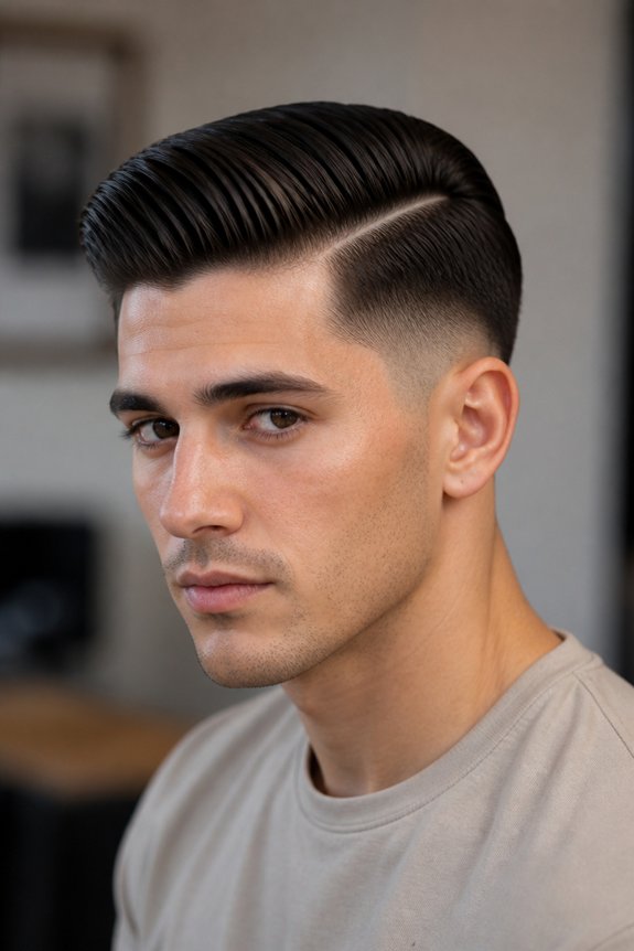 slicked low fade hairstyle
