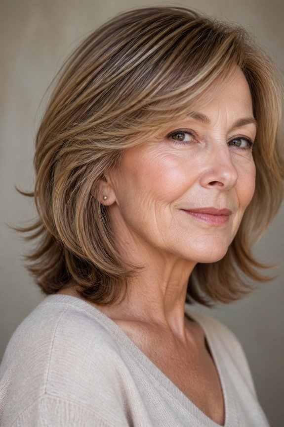 slimming side swept layers hairstyle