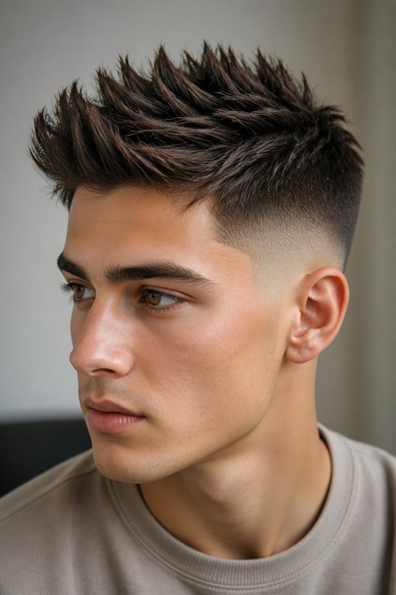 spiky top clean fade
