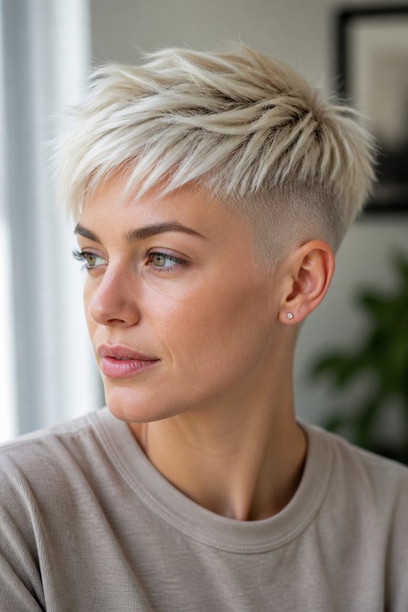 striking platinum blonde undercut