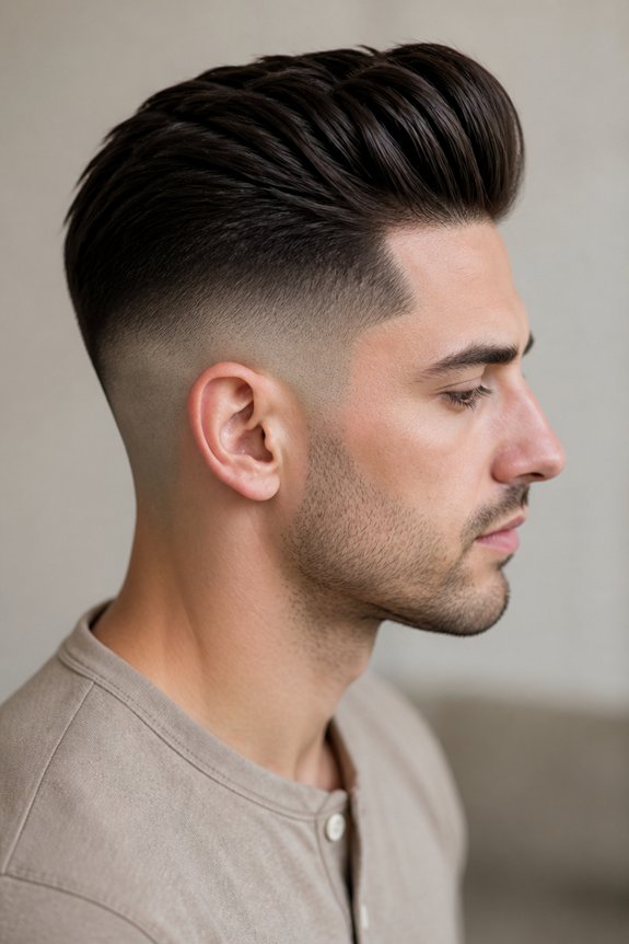 stylish low fade pompadour