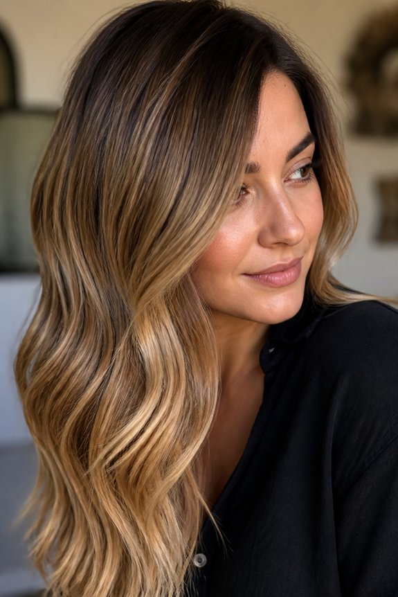 subtle caramel blonde dimension