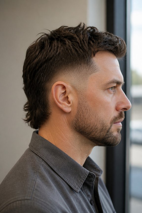 subtle professional mullet fade