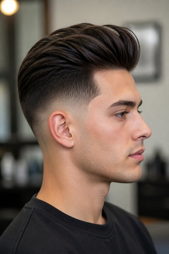 taper fade with quiff