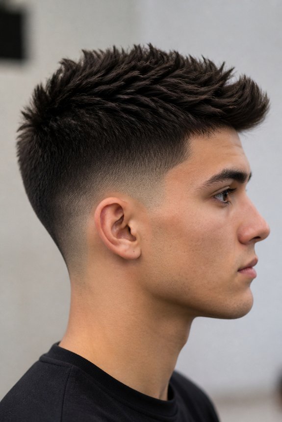 tapered fade with texture