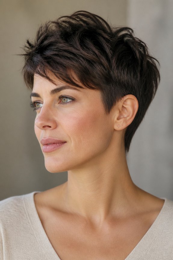 tapered pixie with volume