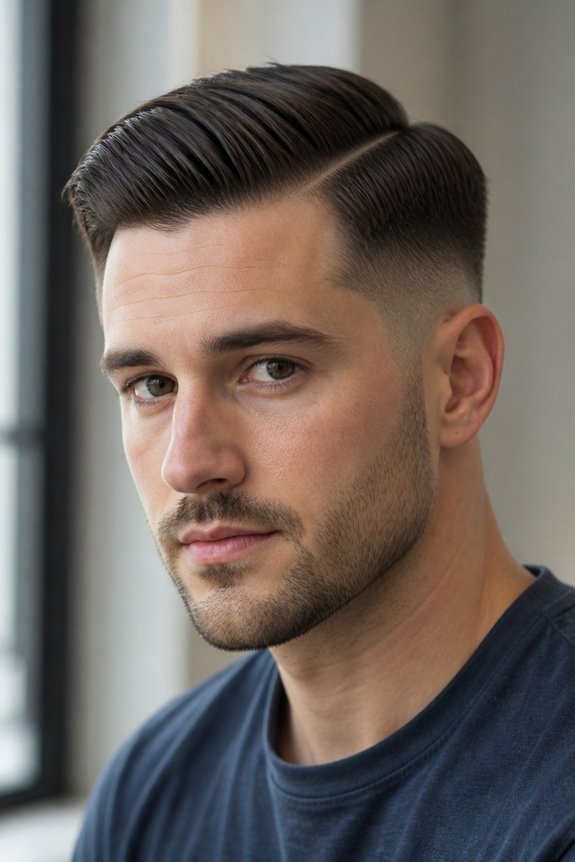 tapered side part hairstyle