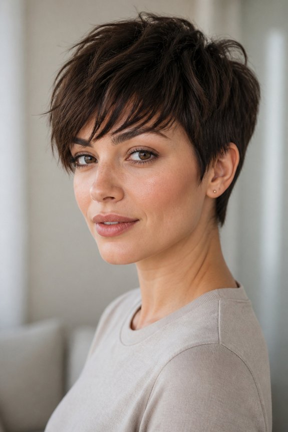 textured bangs for pixie