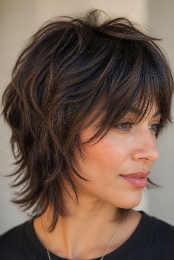 textured bangs with layering