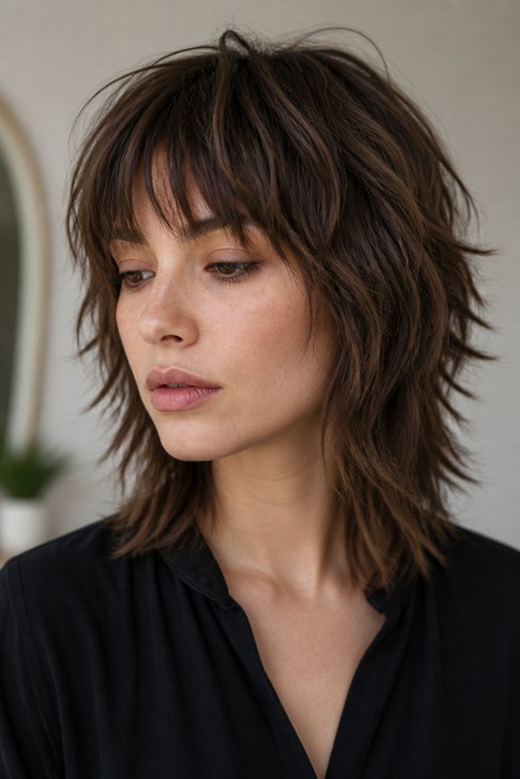 textured choppy bangs hairstyle