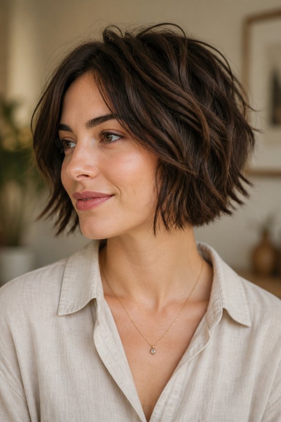 textured crop bob hairstyle