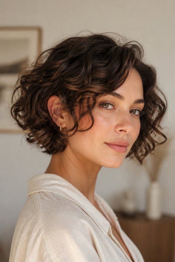 textured curled french bob