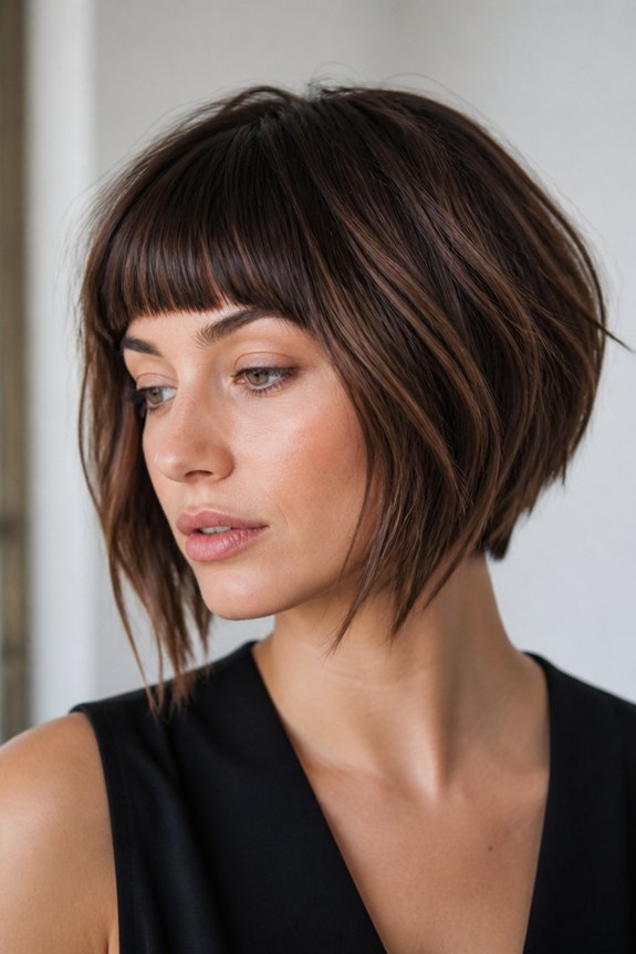 textured inverted bob hairstyle