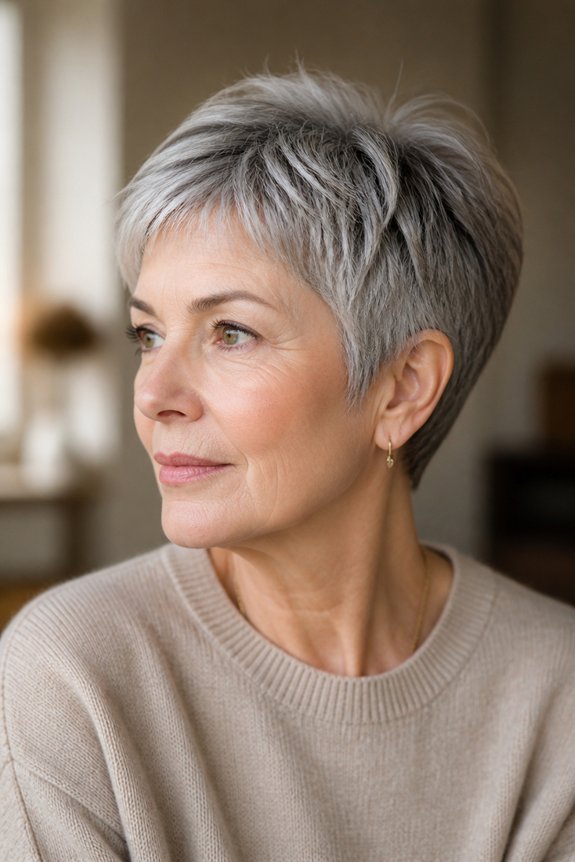 textured layered pixie cut