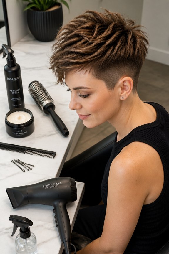 textured lightweight pixie styling