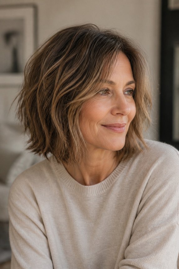 textured lob for effortless styling