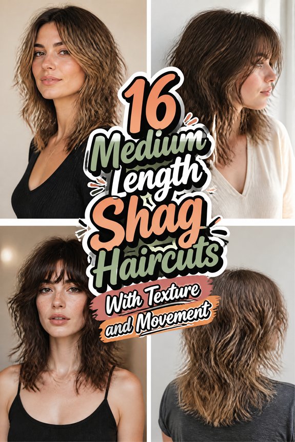 textured medium length shags
