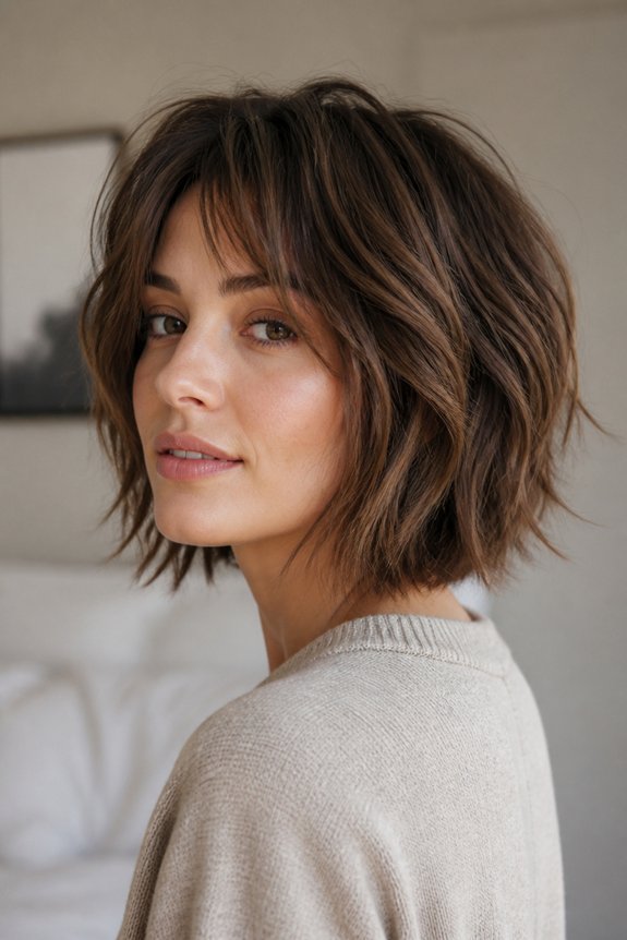 textured movable shaggy bob