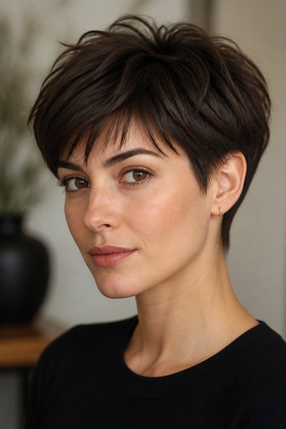 textured pixie for thick hair
