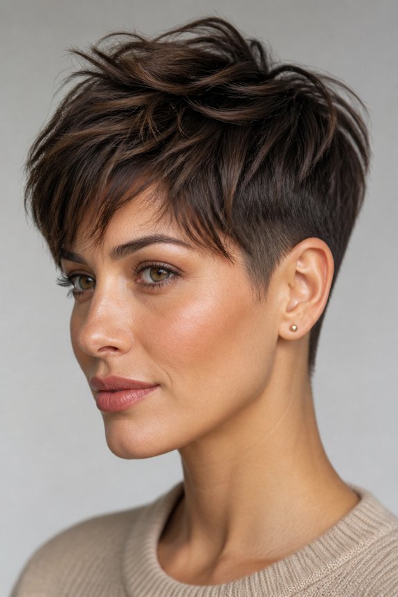 textured pixie with fade