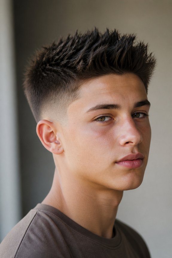 textured spiky crew cut