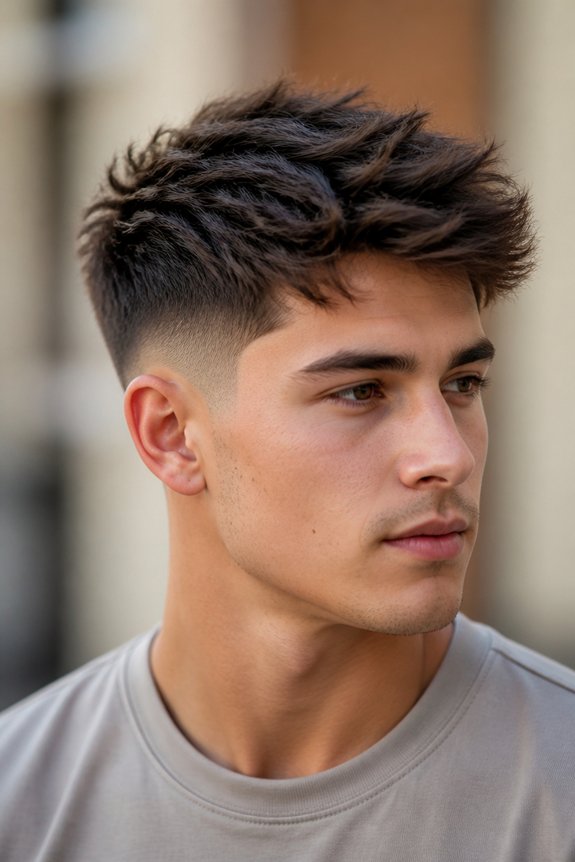 textured top with mid fade