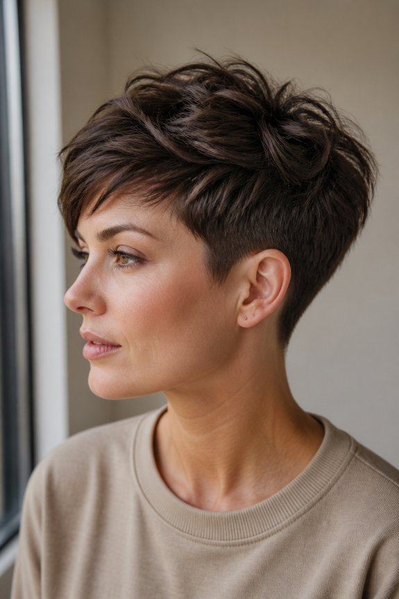textured undedercut pixie hairstyle