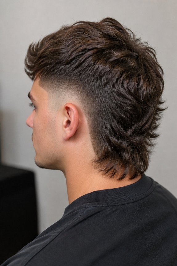 thick hair extended mullet fade