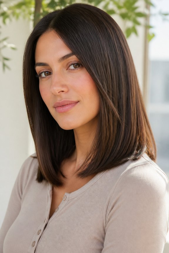 timeless straight medium hairstyle