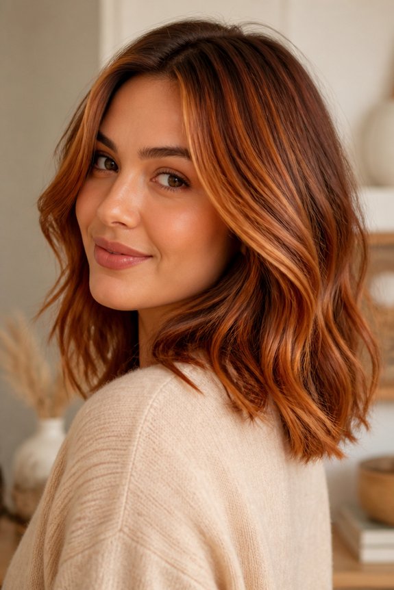 vibrant copper caramel highlights