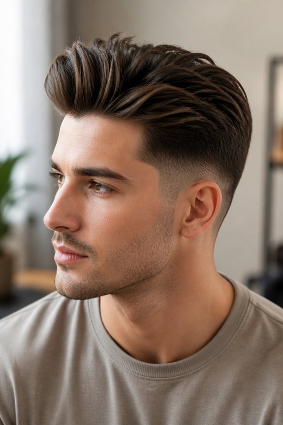 voluminous fade quiff style